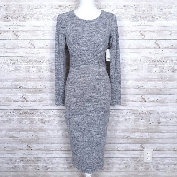 Bar III Dresses & Skirts - Bar III Bodycon Dress XS Cross Front Charcoal Heather 978